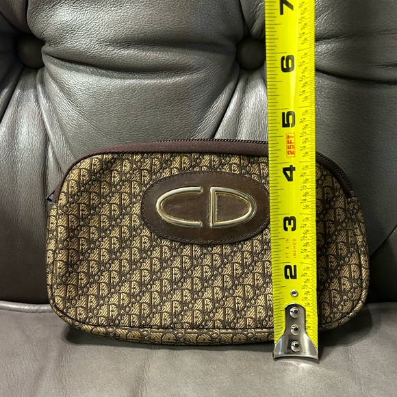Christian Dior RARE Vintage CD Brown Trotter Cosmetic Pouch Bag mini monogram - Picture 4 of 13